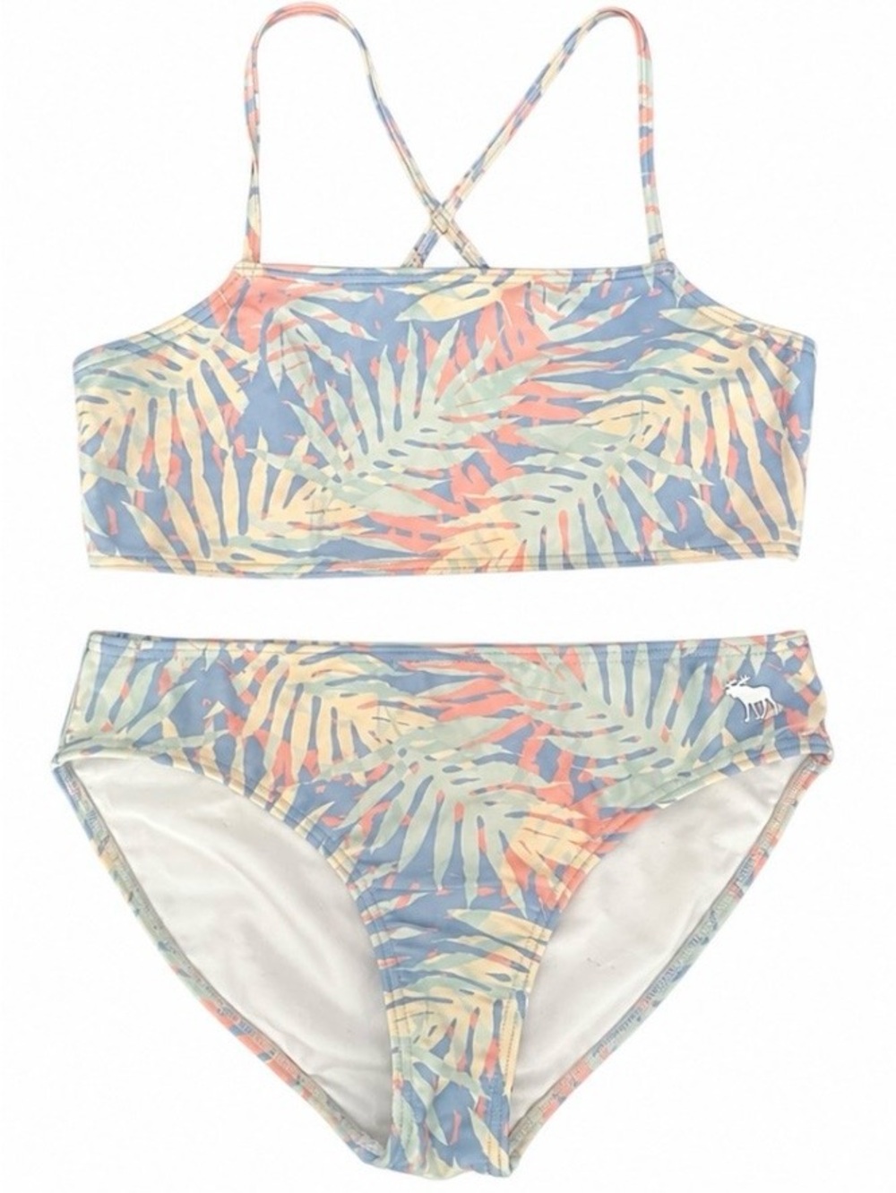abercrombie kids Pastel Tropical Print Bikini Set - Light Blue & Pink Size 13/14